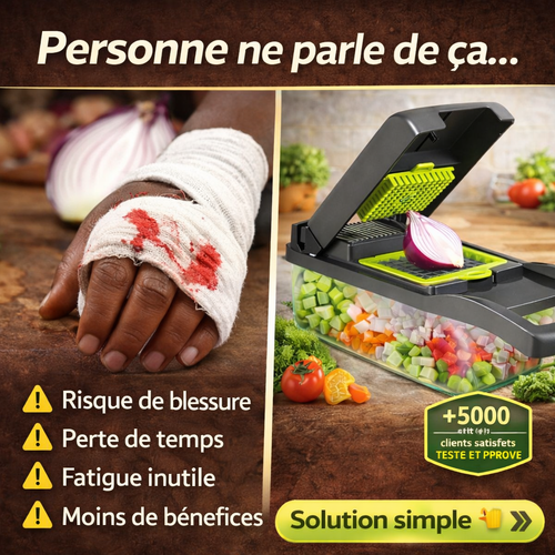 Hachoir Multifonction Pro | Coupe-Légumes 14-en-1 en Acier Inoxydable