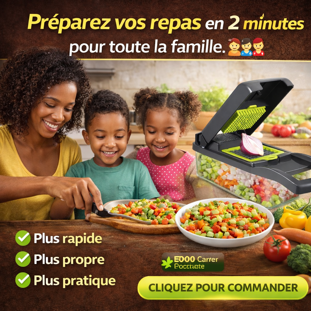 Hachoir Multifonction Pro | Coupe-Légumes 14-en-1 en Acier Inoxydable