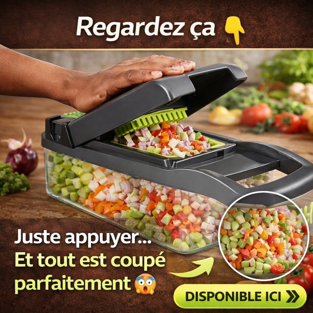 Hachoir Multifonction Pro | Coupe-Légumes 14-en-1 en Acier Inoxydable
