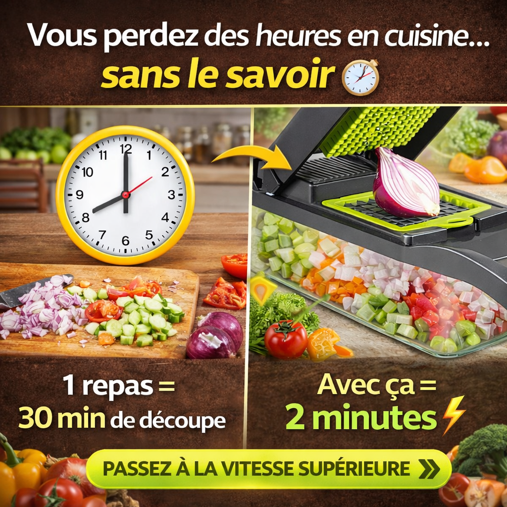 Hachoir Multifonction Pro | Coupe-Légumes 14-en-1 en Acier Inoxydable