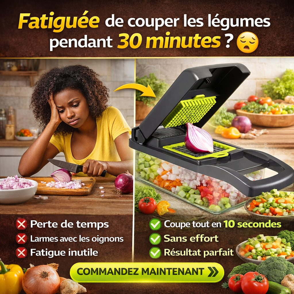 Hachoir Multifonction Pro | Coupe-Légumes 14-en-1 en Acier Inoxydable
